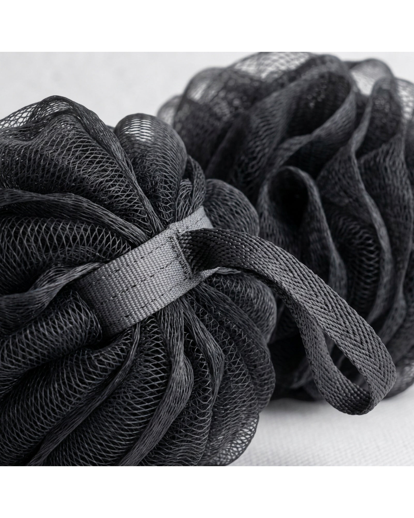 Tevoc Dense Mesh Shower Poufs Set of 2 Charcoal - Detail view
