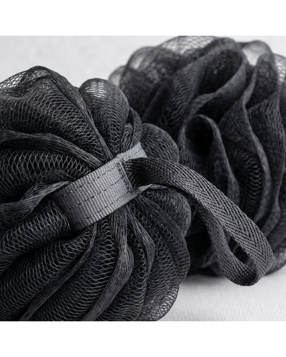 Tevoc Dense Mesh Shower Poufs Set of 2 Charcoal - Detail view