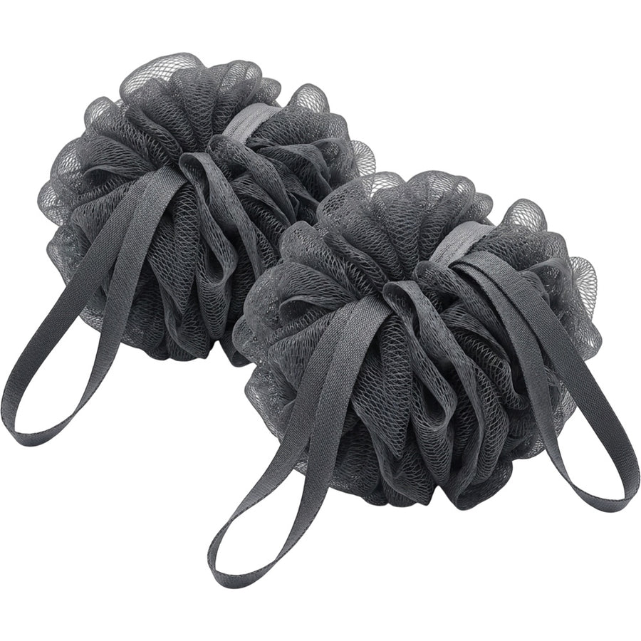 Tevoc Dense Mesh Shower Poufs Set of 2 Charcoal