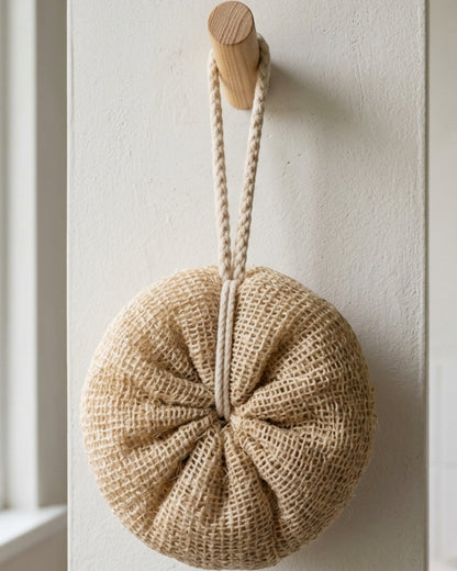 Tevoc Natural Ramie Fibre Bath Ball 13 cm Sand - Lifestyle view